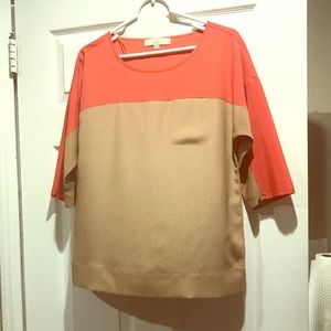 Orange and tan shirt